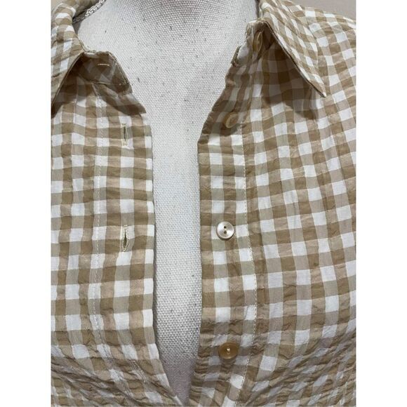 New Anthropologie x Maeve Gingham Sleeveless Buttondown Size L - Picture 7 of 11